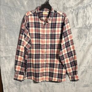 Hobbs creek Men's Plaid Shirt  size large Red, Blue, and White 100% cotton soft